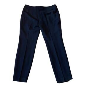 Rena Lange Wool Blend Flat Front Slacks Dress Pants in Black Size 14